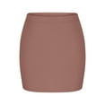 thumbnail image 5 of THDHVS Women's Skirts,Skirts for Women Trendy,Women's Summer Sexy Fashion Solid Color Elastic Waist Short Skirt Brown S, 5 of 6