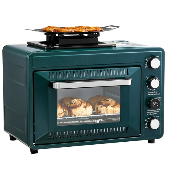 Outdoor Oven 2-in-1 Portable Gas Camping Stove Oven Combo Adjustable Fire