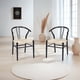 thumbnail image 4 of Ilios Innova | Juego de 2 sillas de comedor Bone con estructura negra de madera de haya y asiento de cuerda de papel tejido resistente, diseño minimalista moderno para comedor, 4 of 9