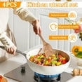 thumbnail image 2 of Qenwkxz 4 Pcs Wood Utensil Set Long Lasting Wood Cooking Utensil Set with Ergonomic Handle and Hanging Hole for Frying Serving Sauce Scooping Soup, 2 of 11