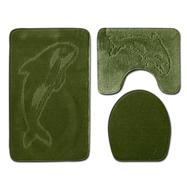 Bewildely Juego de alfombrillas con textura de poliéster, base al tacto y antideslizante para un baño seguro, no fácilmente Decoración del hogar PJ210611-B002 50*80cm