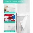 thumbnail image 4 of No Hook Shower Curtain Set with Snap in Liner, Puerto Rico Flag with Colorful Flowers Waterproof Bathroom Curtain with See Through Top Window, Vintage Farm Barn Double Shower Curtains for Bathtub, 4 of 9
