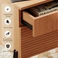 thumbnail image 5 of 3 Pcs Bedroom Set, 6 Drawer Dresser And Nightstand Set with Minimalist Reeded Design, Oak Double Dresser With Hidden Handles, 5 of 8