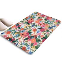 Pioneer Flower Floral Print Flannel Non Slip Door Rugs,Washable Door Mats Indoor,Decorative Door Mats,Dirt-Resistant and Absorbent Doormat for Entrance,Bedroom,Kitchen,Bathroom,31.5"x17"