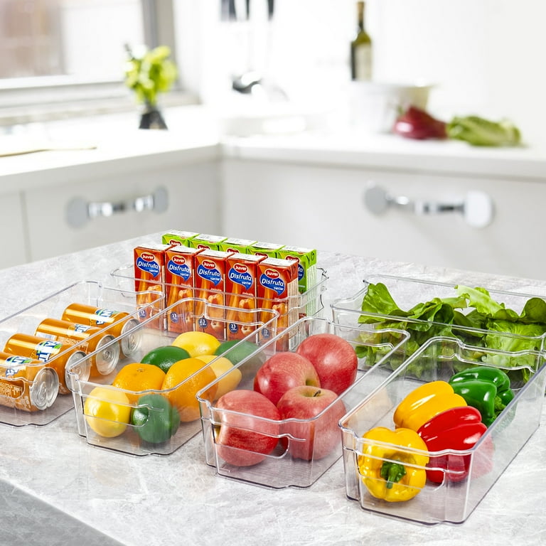Refrigerator Organizer Bins Vtopmart 8pcs Clear Bins Pantry Kitchen Organization and Storage 12.5 Long