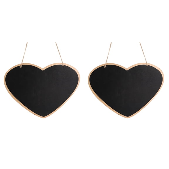 HOMEMAXS 2pcs Wooden Diy Double Sided Blackboard Pendant Chalkboard Tag For Home School and Store