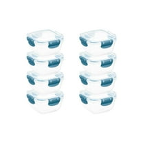 Superio Lock and Fresh Airtight Food Storage Containers with Lids for Kitchen Pantry Organization , BPA Free, Lunch, and Meal Prep Plastic Containers, 16 oz. Square Sealed Container, Blue, 8 pack