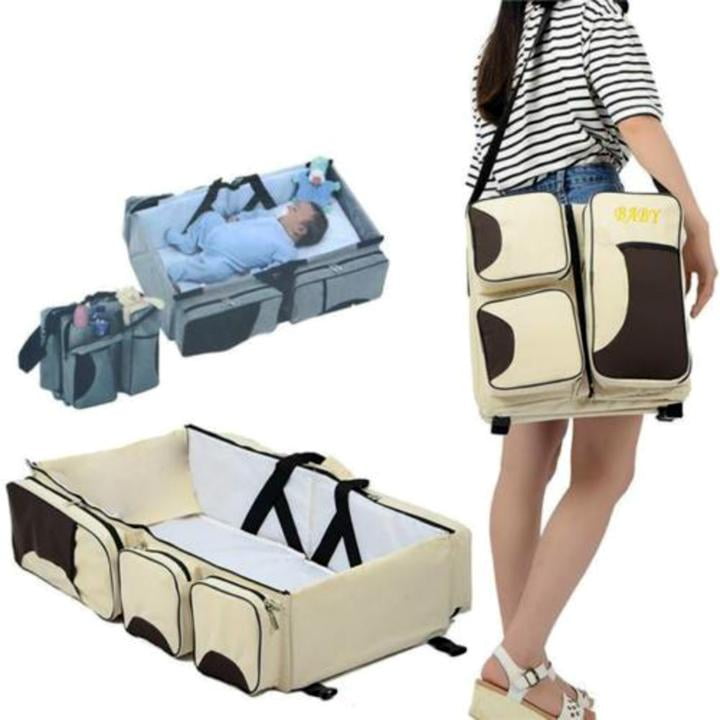 Diaper Changing Station Mummy Bag Backpack Portable Travel Crib for Newborn Baby with Mattress for 0-1 Year Old ZAWARA 3-in-1 Travel Bassinet Foldable Baby Bed 