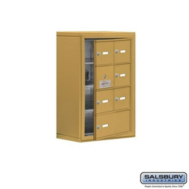 SalsburyIndustries 19148-07GSK Cell Phone Storage Locker With Front Access Panel - 4 Door High Unit, Gold