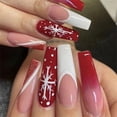 thumbnail image 2 of Fofosbeauty 6 Packs(144pcs) Christmas Nails, Press on Nails, Full Cover Acrylic Nails for Girls Women, Coffin Red White Simplicity Warm, 22, 2 of 10