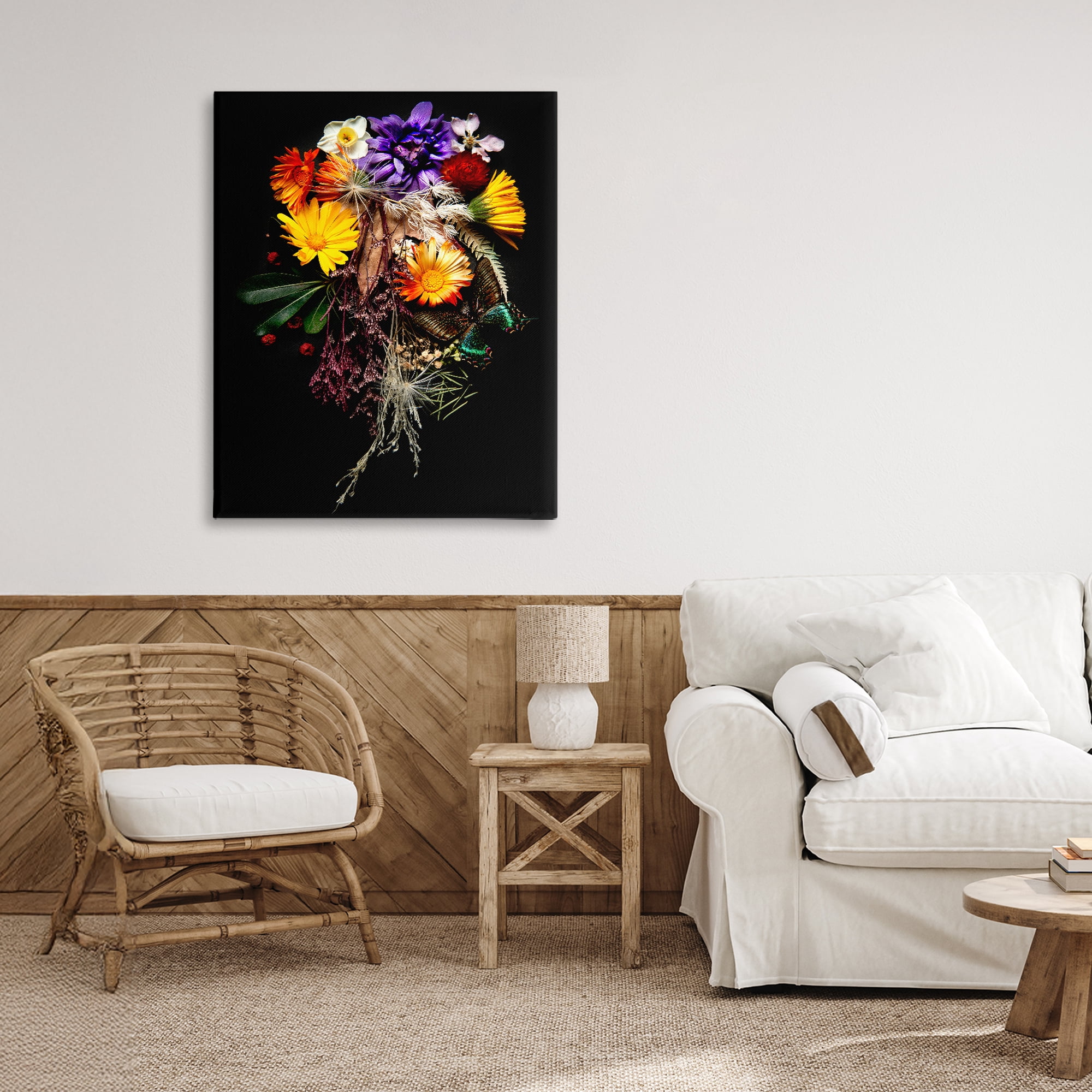 Stupell Industries Butterfly Adorned Arrangement Canvas Wall Art, design by Carl Kravats