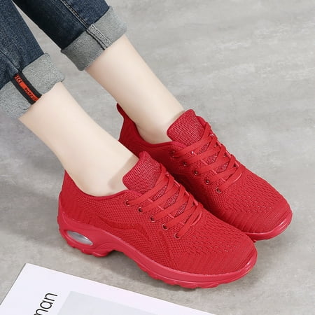 

Women‘s Air Cushion Sole Chunky Sneakers Breathable Mesh Lace-Up Running Shoes Casual & Stylish Shoes Women‘s Footwear