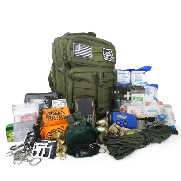 Pre-Packed Emergency Survival Kit/Bug Out Bag for 2 - Over 175 Total Pieces of Disaster Preparedness Supplies for Hurricanes, Floods, Earth Quakes 