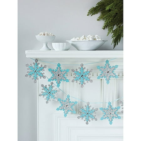 Garland 12 Foot 1/pkg-snowflake Glittere