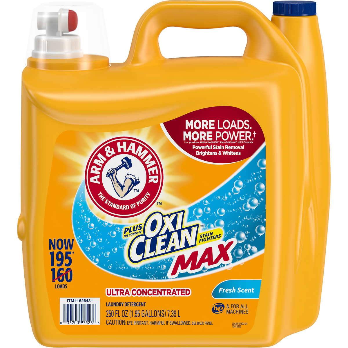 Arm & Hammer Plus OxiClean Max Liquid Laundry Detergent, Fresh Scent
