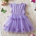 thumbnail image 4 of GaThRRgYP Toddler Girl Clothes,Girls Summer New Short Sleeve Dress Three-dimensional Mesh Princess Dress Purple 3-14 Years, 4 of 9