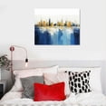thumbnail image 4 of GOSMITH Indigo Blue and Gold Wall Art for Living Room Abstract Wall Decor Canvas Paintings Cityscape Modern Skyline Large Size Pictures Framed Artwork Bedroom Office 20x16in, 4 of 4
