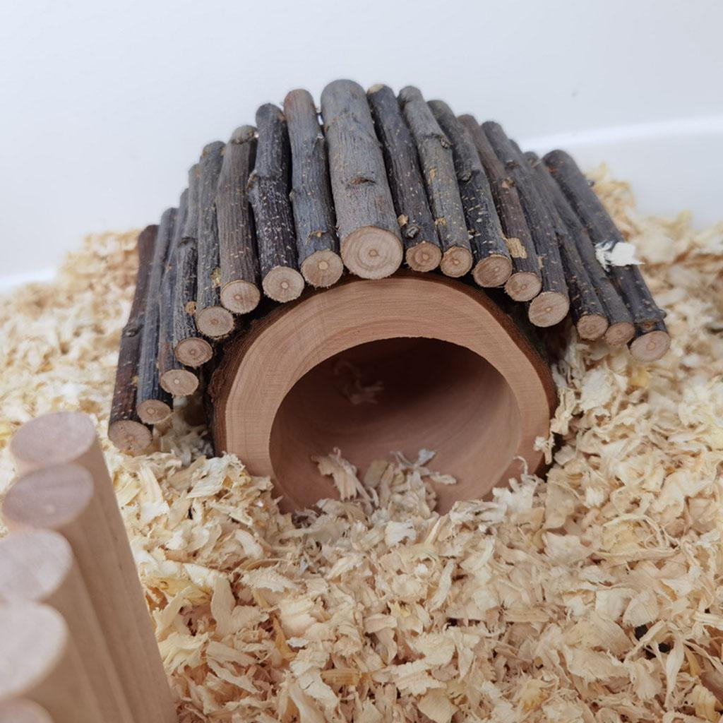 Picture of Hamster Wooden Hideout House Natural Pet Rats Climbing Hideaway Dwarf ...
