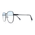 thumbnail image 6 of Womens Nerdy Oversized Rectangle Metal Rim Fashion Sunglasses Black - Blue Beige, 6 of 8