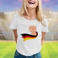 thumbnail image 2 of TSADFHJI Chandail en Molleton Col Rond Femme Graphique Mode Décontractée Manches Courtes Col Rond T-Shirt Imprimé Ample m Blanc, 2 of 4