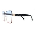 thumbnail image 3 of Womens 90s Rimless Designer Square Butterfly Chic Sunglasses Gold Black Blue Pink, 3 of 4
