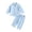 Blue, variant on LYMAYTER Toddler Boys Spring Fall Cotton Linen Clothes Outfits 2PCS Baby Long Sleeve Button down Shirt Elastic Waist Pants for 6M-4Y