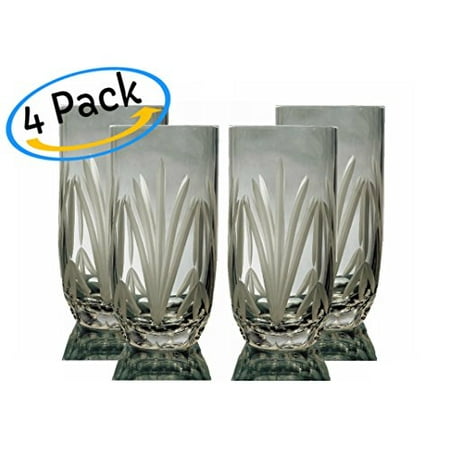- GAC Set of 4 Crystal Highball/Ice Beverage Glasses and Glassware Set