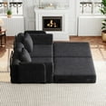thumbnail image 4 of Leumius Chenille Convertible Sofa Bed,72" Folding Sleeper Couch with Two Side Storage Pockets for Living Room,Bedroom,Black, 4 of 7