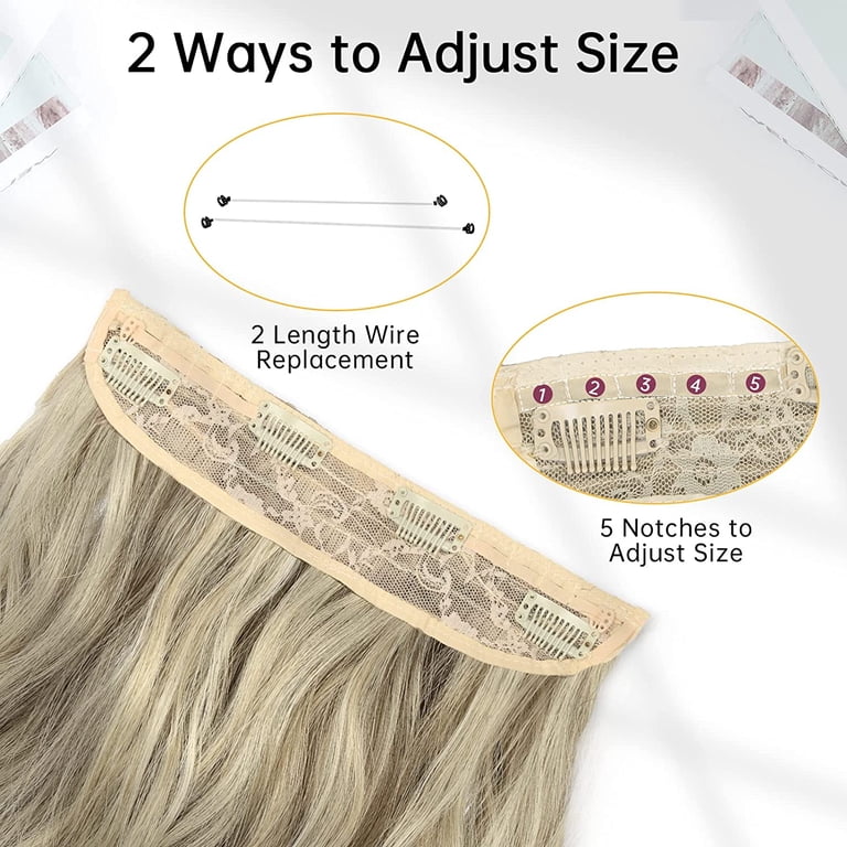 Invisible Wire Hair Extensions with Transparent Headband  display picture 3