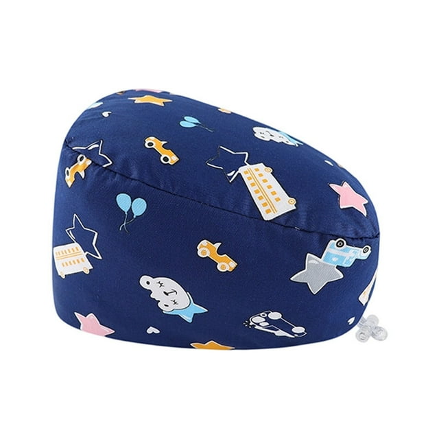 Unisex Printed Bouffant Cap for Everyday Casual Wear with Breathable Scrub Hat Style and Hair for Home Leisure