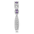 thumbnail image 2 of Vintage Stackable Diamond and Amethyst Ring 14k White Gold (0.15ct), 2 of 4