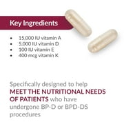 Bariatric Advantage Multi Formula Without Iron, High Potency Daily Multivitamin for Bariatric Surgery Patients with 22 Essential Vitamins and Nutrients - 180 Capsules