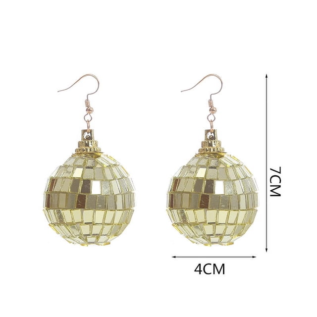 Pendientes, collar, pulsera, anillo, bola de espejo, traje de discoteca de los años 70, accesorios divertidos para fiestas femeninas, ideal para fiestas