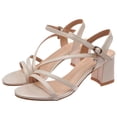 thumbnail image 3 of Sandalias con correa en el tobillo para mujer sandalias informales elegantes de cuero PU zapatos de oficina para mujer, 3 of 7