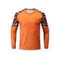thumbnail image 2 of Manyakai Men Soccer Jersey Uniform Long Sleeve Goalkeeper Football Training Top Padded T-shirts Orange S, 2 of 4