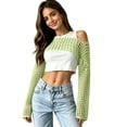 thumbnail image 4 of Women's Cropped Knit Shrug Top Lightweight Bell Sleeve Summer Cover-Up, Soft Breathable Cropped Cardigan Shrug for Casual & Beach, Cropped Shrug Women, 4 of 6