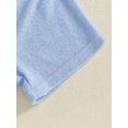 thumbnail image 3 of BemeyourBBs Kids Toddler Baby Boy Terry Swim Cover Up Summer Beach Towel Swimsuit Coverups Short Sleeve Striped Zipper Hooded Top Trunks Shorts Set, 3 of 9