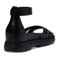 thumbnail image 5 of Cole Haan Fraya Black Leather Ankle Strap Open Rounded Toe Chunky Heel Sandals (Black Leather, 6.5), 5 of 5
