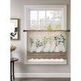 thumbnail image 2 of Sheer Curtains 45 Inch Length, Bottles and Plants Semi Sheer Curtains Light Filtering Window Treatment, Farmhouse Country Rustic Brown Wooden Plank Privacy Voile Drapes for Living Room 52x45 Inch, 2 of 7