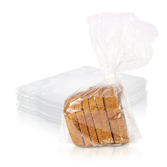 PUREVACY Gusseted Plastic Bread Bags 4 x 2 x 12 Inch, Plastic Bread Storage Bags 1000 Pack, PE 1 Mil Clear Gusseted Plastic Bags, Waterproof Bread Storage Bags, Durable Clear Plastic Bags for...