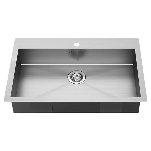 American Standard Edgewater Top or Undermount Stainless Steel 33 in. ADA Single Bowl Kitchen Sink