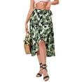 thumbnail image 5 of INSPIRE CHIC Women's Floral Tropical Boho Midi Wrap Skirt M Black, 5 of 8