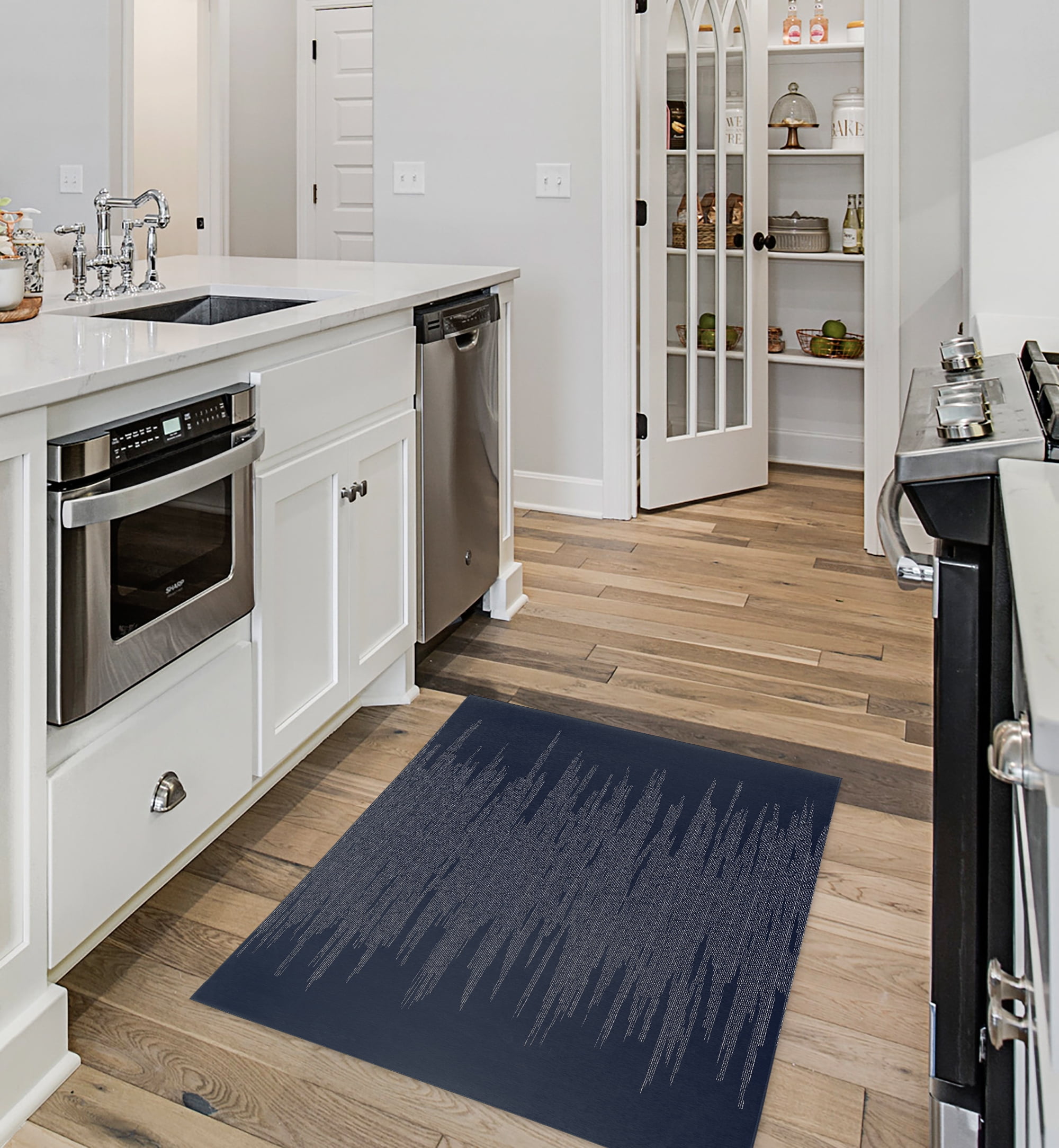 SCAR NAVY Kitchen Mat By Kavka Designs