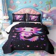thumbnail image 2 of Manfei Sea Animal Axolotl Quilt Full,Aquatic Amphibian Print Full Bedspread Sets,3 Pieces,1 Coverlet and 2 Pillowcases, 2 of 7