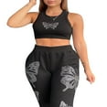 thumbnail image 4 of Women‘Scasual Crewneck Sleeveless Butterfly Vests Crop Tank Tops, 4 of 6