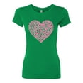 thumbnail image 2 of Wild Bobby, Pink Ribbon Heart, Breast Cancer Awareness, Women Slim Fit Junior Tee, Kelly, Large, 2 of 5