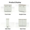 thumbnail image 7 of Farmhouse Double Tilt Out Trash Cabinet for 20 Gallon Trash Cans, Free Standing Recycling Cabinet with Hideaway Drawer, Barn Door Style Laundry Sorter Cabinet, Tilt Out Trash Cabinet for Kitchen, 7 of 7
