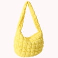 thumbnail image 4 of 1506 Bolso Tipo Nube Gran Capacidad Acolchado Con Textura Plumón Bandolera para Mujer (amarillo) Amarillo, 4 of 6