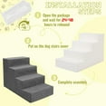 thumbnail image 5 of Dog Stairs for Small Dogs and Cats,18'H Non-Slip Bottom Pet Steps for High Beds and Couch,High-Density Foam Pet Stairs Grey,4 Steps, 5 of 13