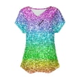 thumbnail image 4 of Fiudx Ofertas Flash Artículos En Oferta Top de Primavera/Verano de Manga Corta Informal de Moda con Cuello En V para Mujer, 4 of 4